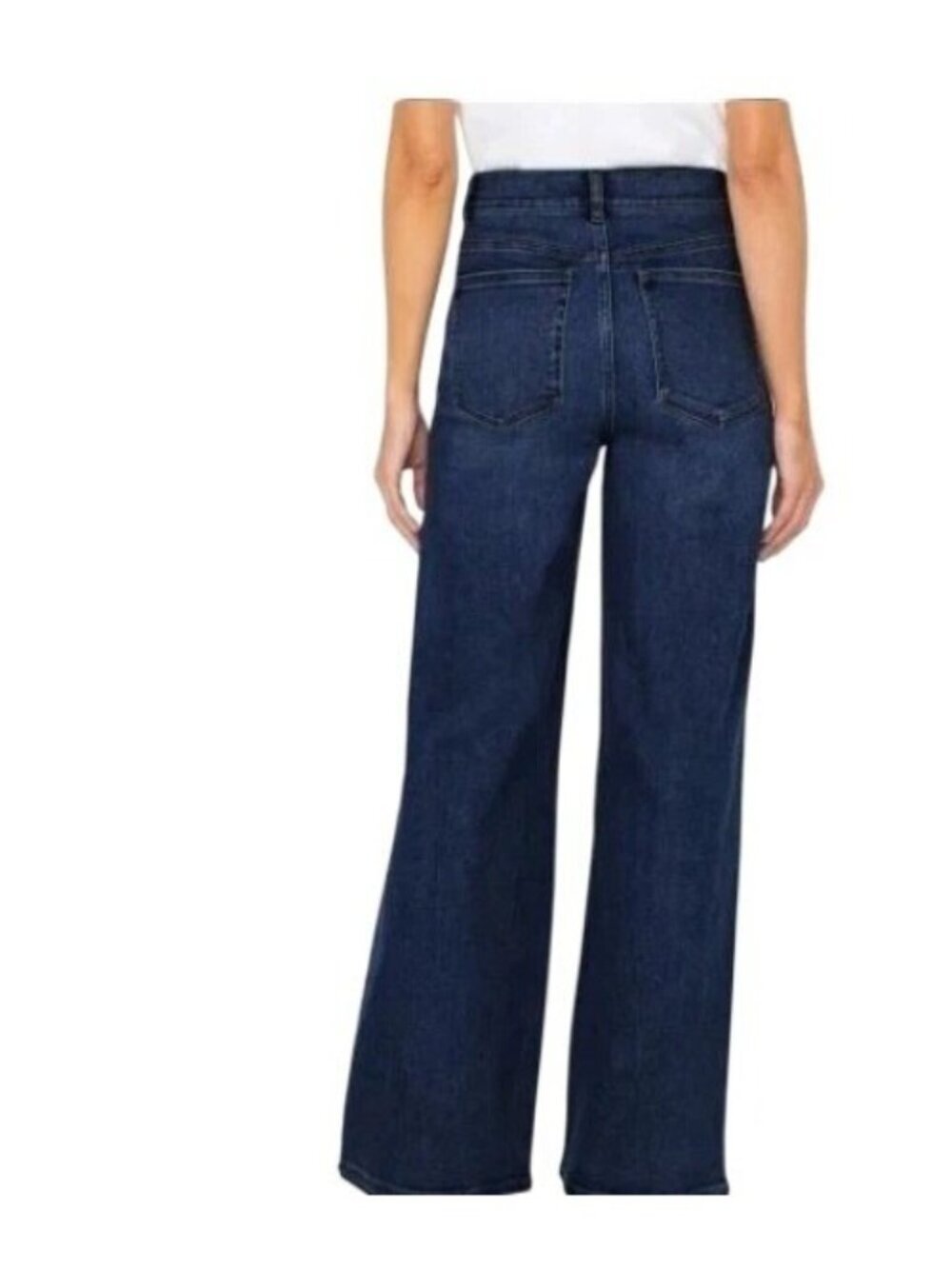 NWT Well Worn Women's 4/27 Wide Leg High Rise Dark Blue Jeans B0733 - Picture 2 of 12